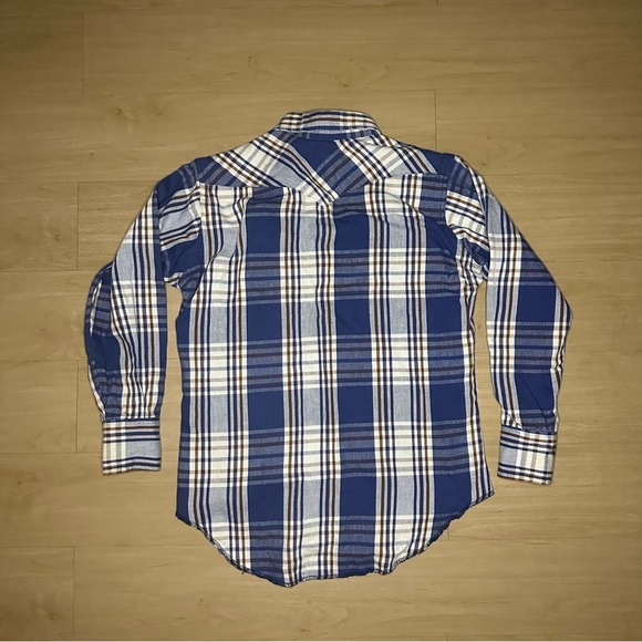 Vintage Mens WRANGLER Preshrunk Snap Up Flannel Western Dress Shirt Size 15.5-33 - Picture 6 of 10